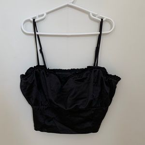 Garage black satin cropped cami - Size S - Never worn
